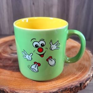 Vintage Funky Colorful Retro Smiley Face Coffee Mug Tea Cup Happy Cartoon Clown